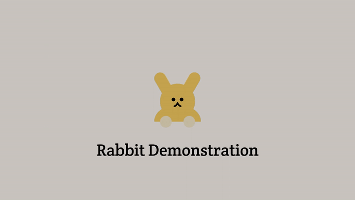 A gif demonstrating the Rabbit mobile app.